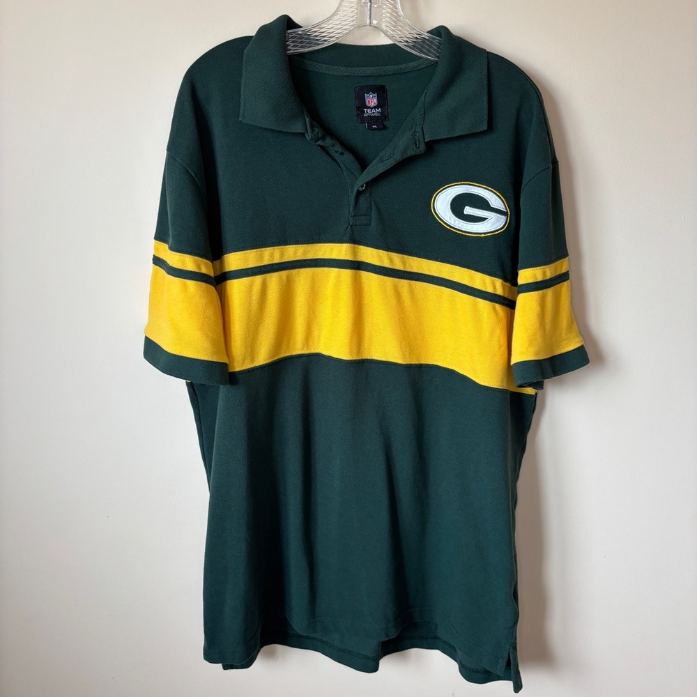 NFL Green Bay Packers Polo Shirt Green Yellow Football Merch